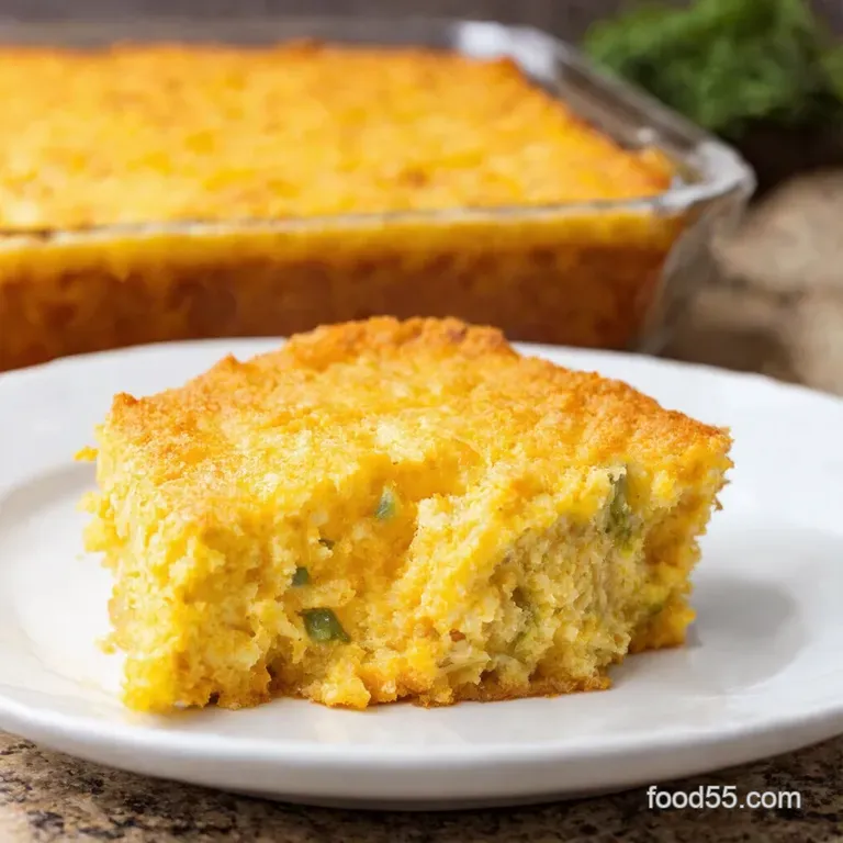 Savory Southern Cornbread Casserole Cheesy Corn Casserole presentation