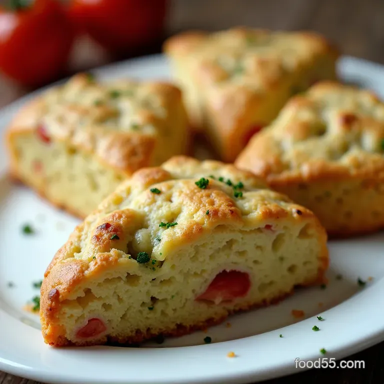 Savory ZucchiniAsiago Tomato Scones