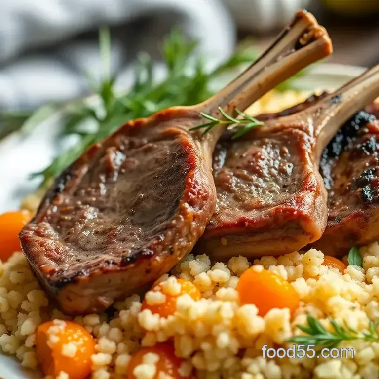 Sear Lamb Chops with Sweet Apricot Couscous