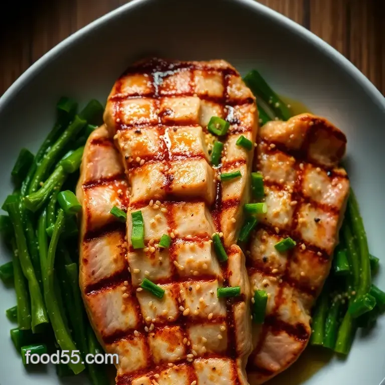 Seared Ahi Tuna Steaks with Sesame-Ginger Glaze presentation