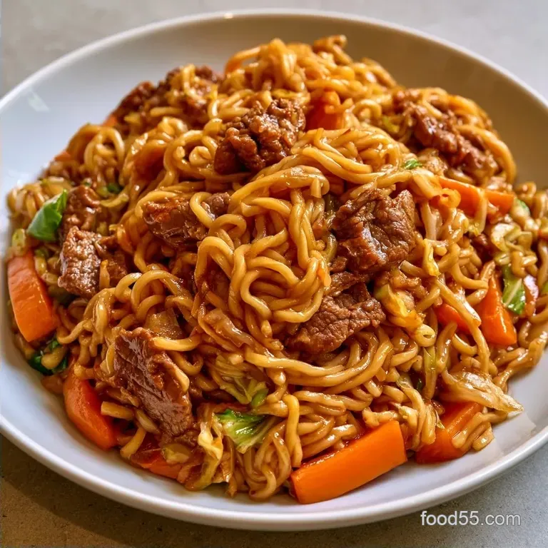 Sesame Beef Ramen StirFry in 25 Minutes
