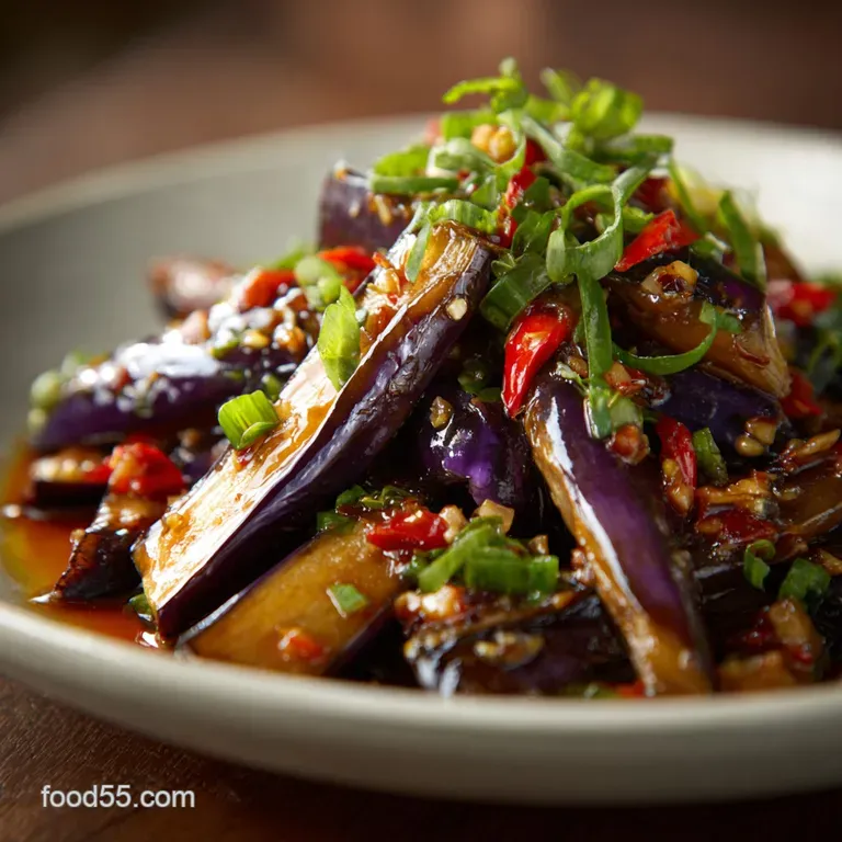 Chinese Eggplant with Garlic Sauce: the Ultimate Silky Sticky Recipe presentation