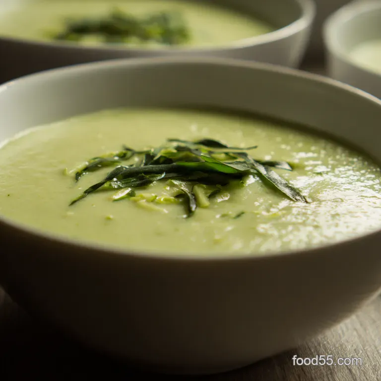 Silky Cream of Zucchini Soup with Fresh Herbs presentation