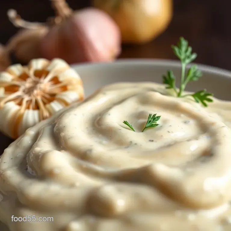 Silky Smooth Garlic Cream Sauce presentation