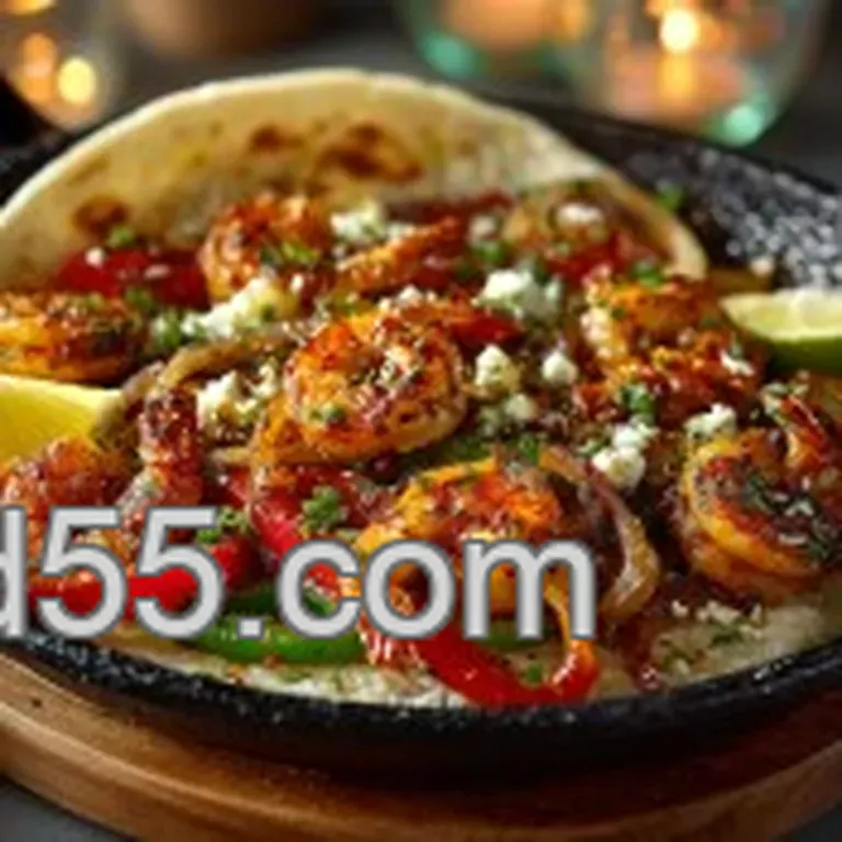 The Zesty Zingers Sizzling Shrimp Fajitas presentation