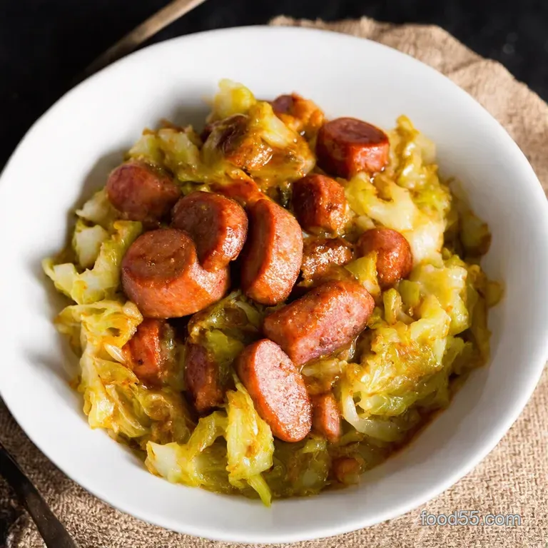 Skillet Kielbasa Cabbage Smoky Sweet Golden