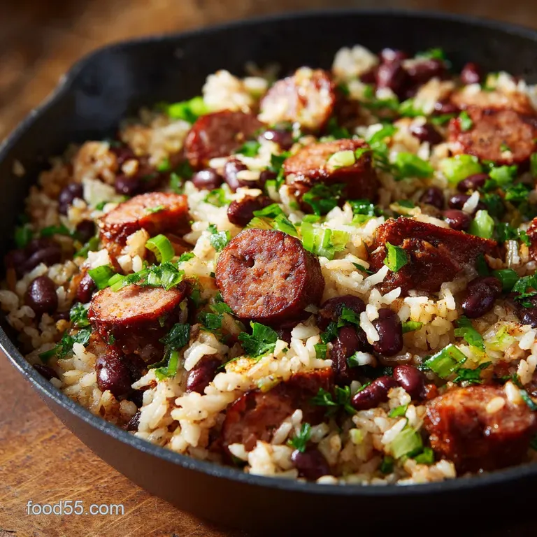 Skillet Rice and Beans with Kielbasa: the Ultimate One-Pan Comfort Dinner presentation