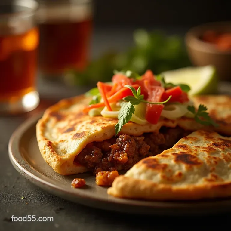 The Wing Night Knockout Skinny Buffalo Burger Quesadilla presentation