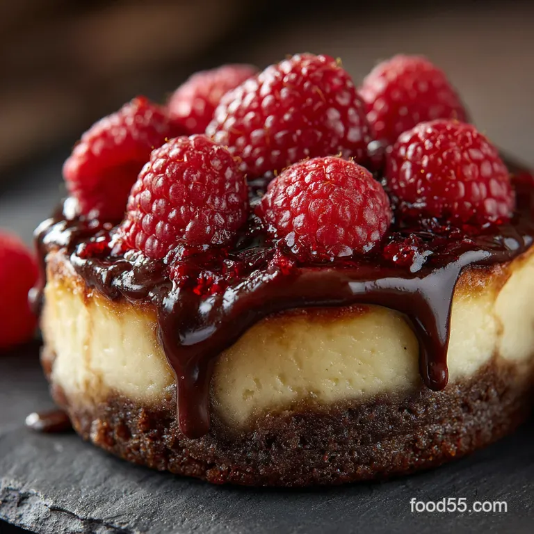 Skinny Chocolate Raspberry Cheesecake Lighter Tangy Chocolate Swirl presentation