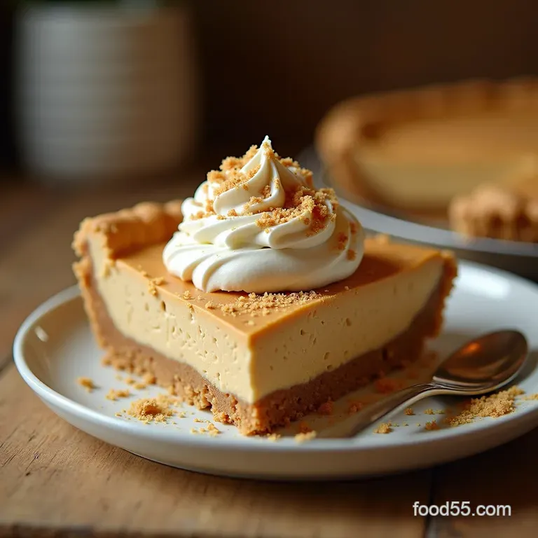 The All the Fun Half the Fuss Skinny Nobake Peanut Butter Dream Pie presentation