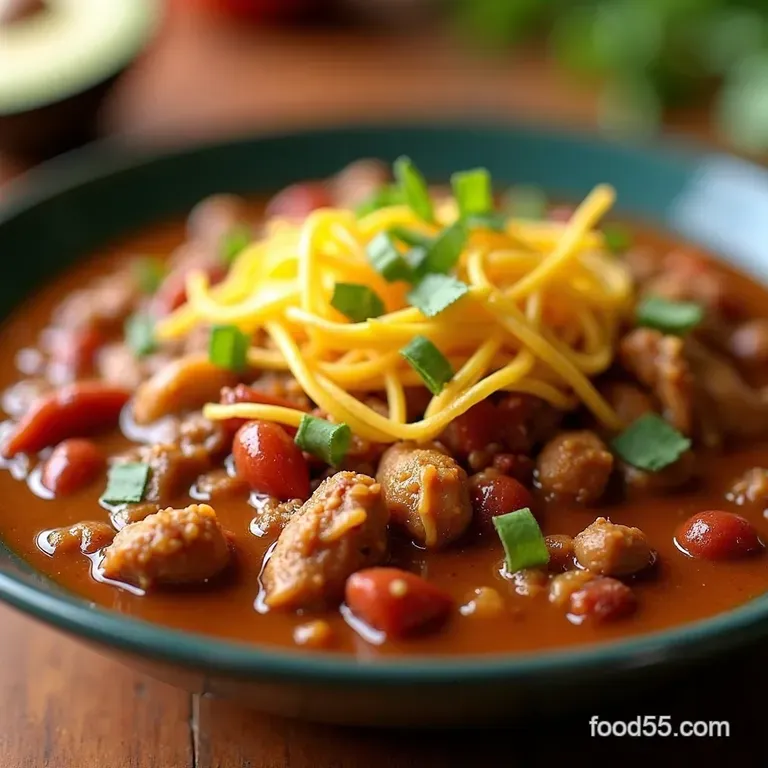 Slow Cooker Chicken Taco Chili Cozy Shredded Chicken Chili presentation
