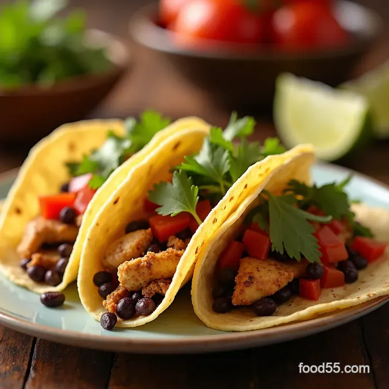 The Ultimate Setandforget Slow Cooker Chicken Black Bean Tacos presentation