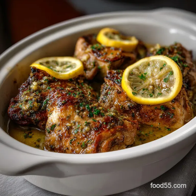 Slow Cooker Chicken Thighs with Lemon: Bright & Tender presentation