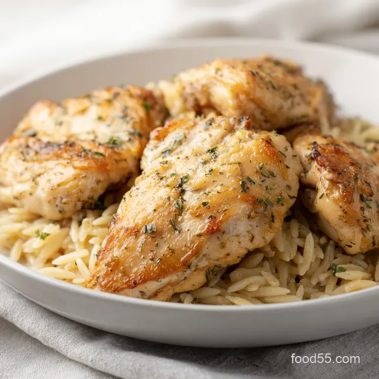 Slow Cooker Parmesan Herb Chicken with Orzo: Tender