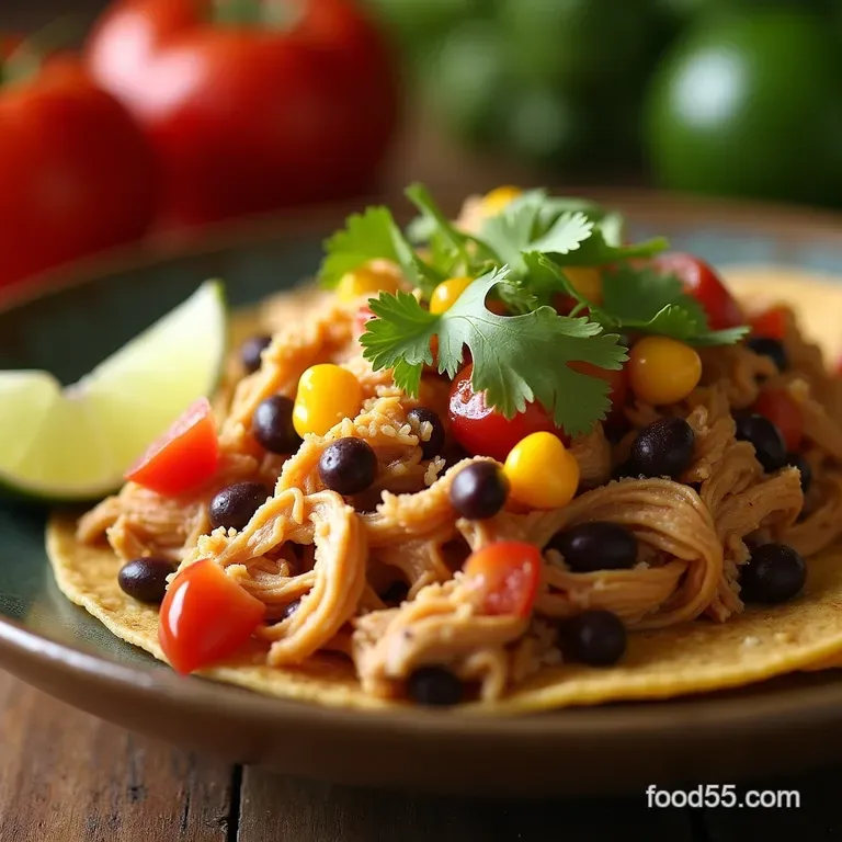 Setandforget Fiesta Slow Cooker Shredded Chicken Black Bean Taco Salad presentation