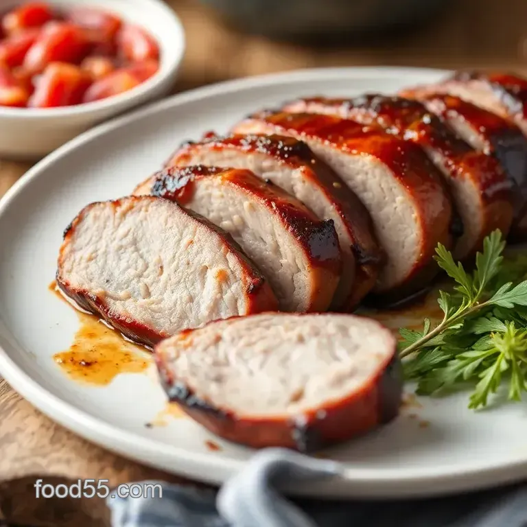 Smoky & Juicy Pork Tenderloin with Herb Marinade presentation