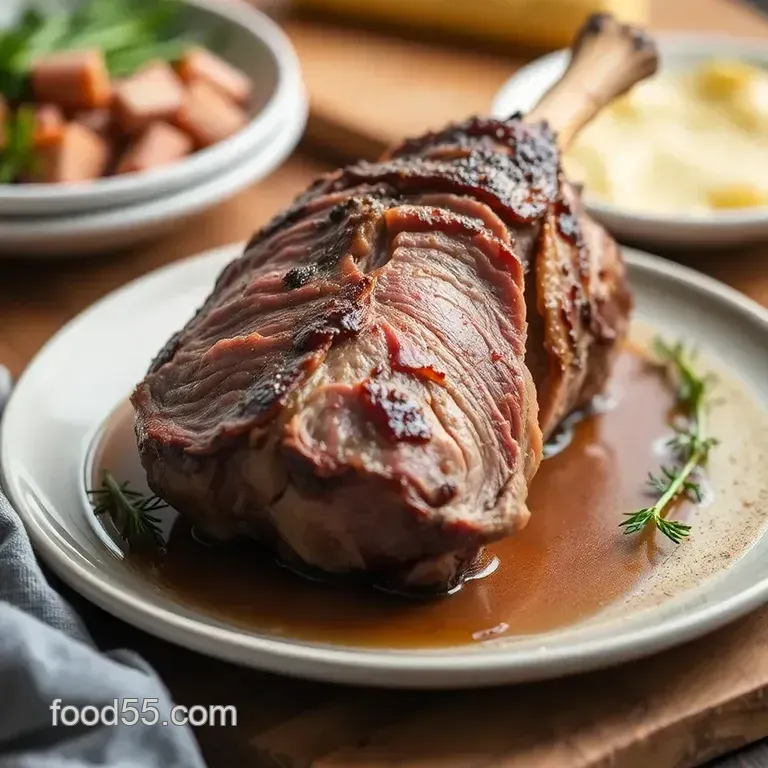 Smoked Leg of Lamb - Tender and Flavorful presentation