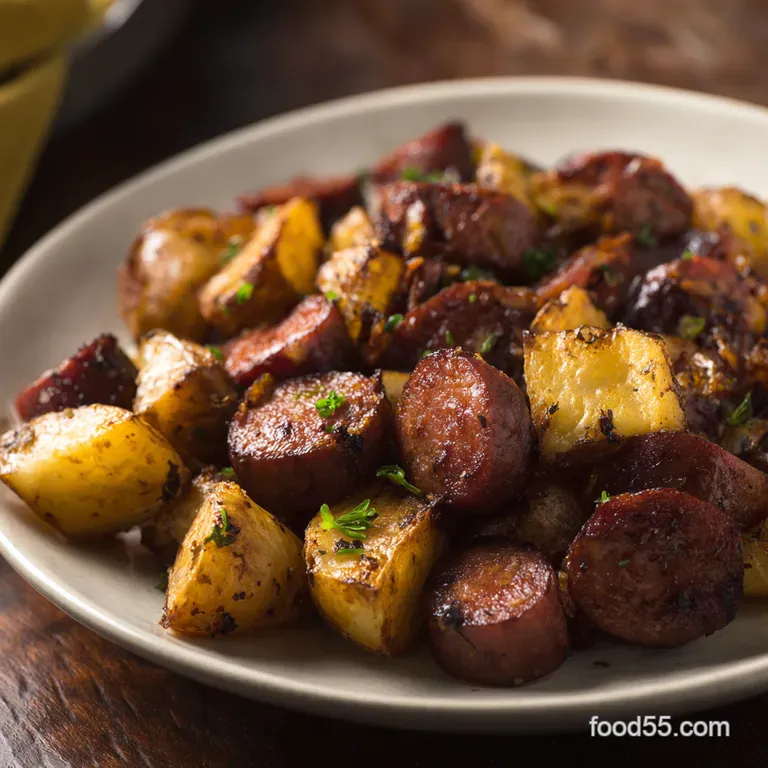 Smoked Sausage Paprika Potatoes a Onepan Wonder presentation