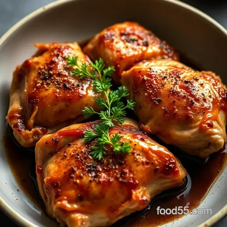 Smoked Turkey Thighs with Balsamic & Olive Oil presentation