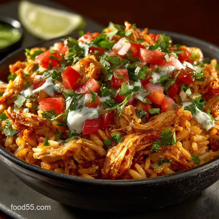 Smoky Chicken Taco Poblano Rice Bowls presentation