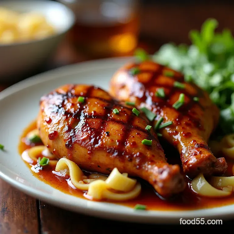 Smoky Grilled Bourbon Chicken with Sticky Bourbon Glaze