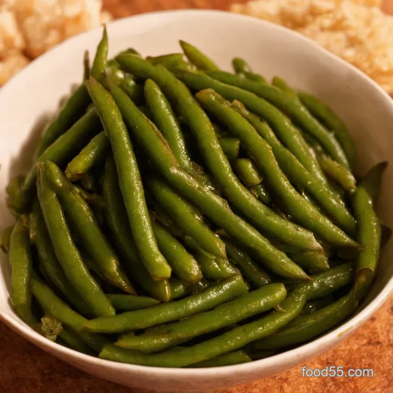 Smoky Southern Green Beans with Bacon Brown Sugar presentation