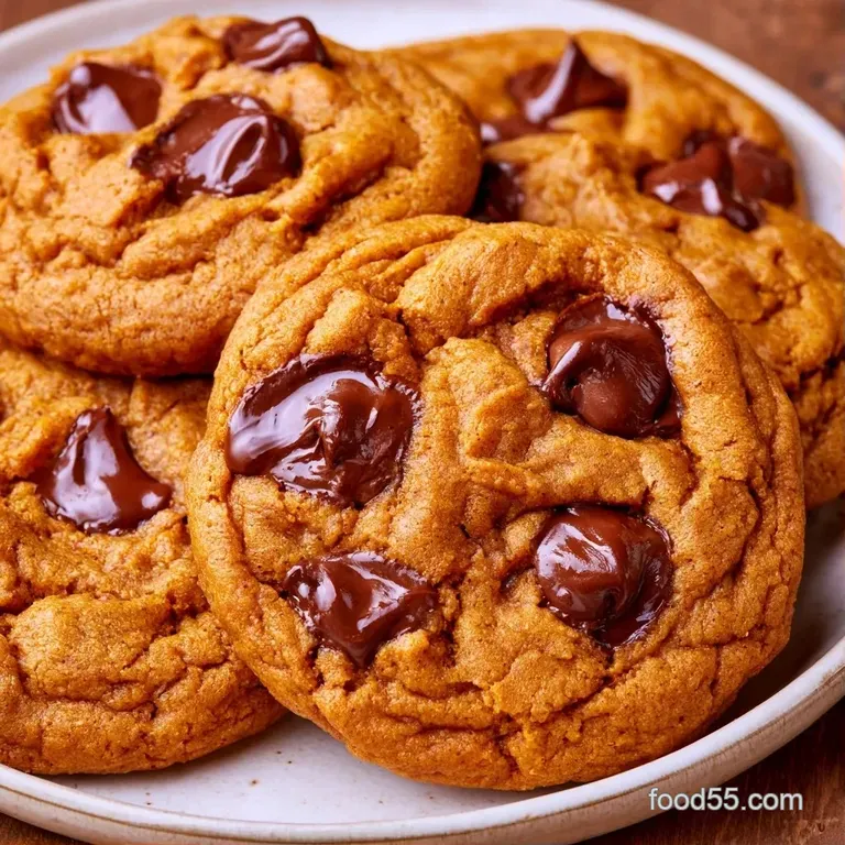 Three soft orange cookies stacked neatly on a white ceramic plate with a sprinkle of cinnamon and a linen napkin.