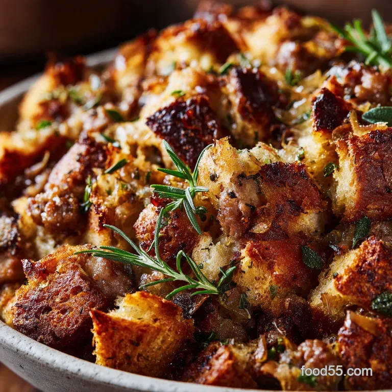 Thanksgiving Stuffing: the Proper Sourdough Sausage Classic presentation