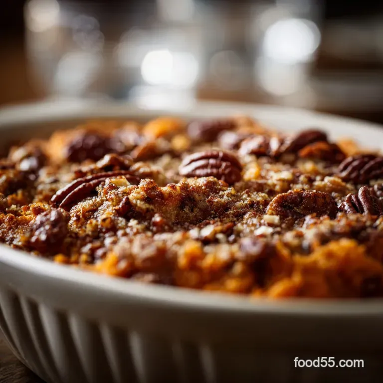 Southern Sweet Potato Casserole with Crunchy Pecan: Creamy Velvety and Perfect presentation