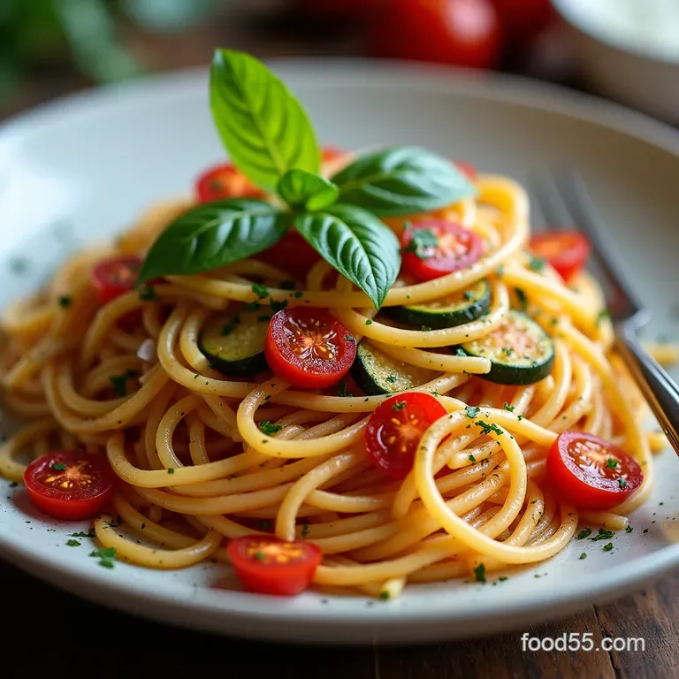 Speedy Summer Angel Hair with Burst Cherry Tomatoes and Basil