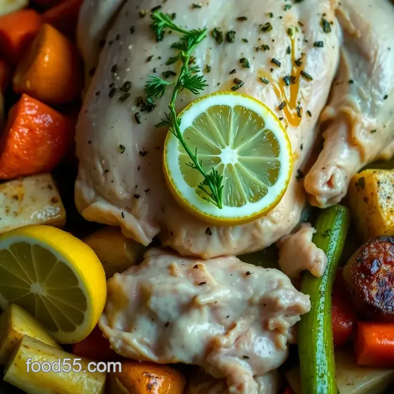 Speedy Lemon Herb Roasted Chicken and Veggies presentation