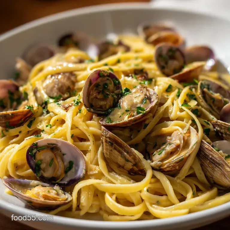 Linguine with Clams: the Classic Seaside Supper presentation