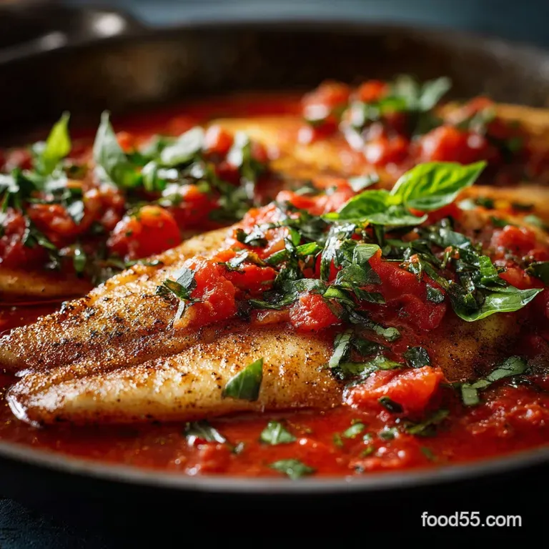 Panseared Tilapia in Tomato Basil Sauce the Speedy Weeknight Dish presentation