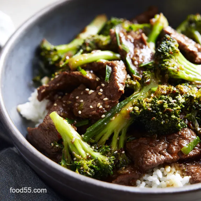 Speedy Satisfying Beef and Broccoli Stirfry presentation