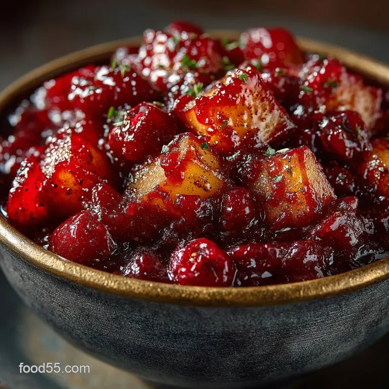 A Proper Condiment Spiced Cranberry and Orchard Pear Sauce presentation