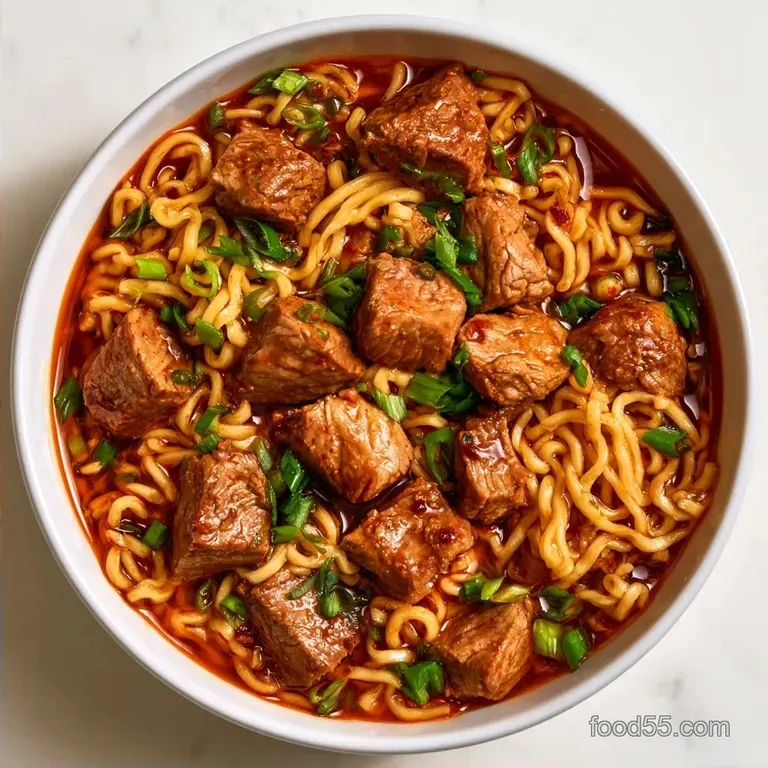 Spicy Beef Ramen Soup with Chuck Roast