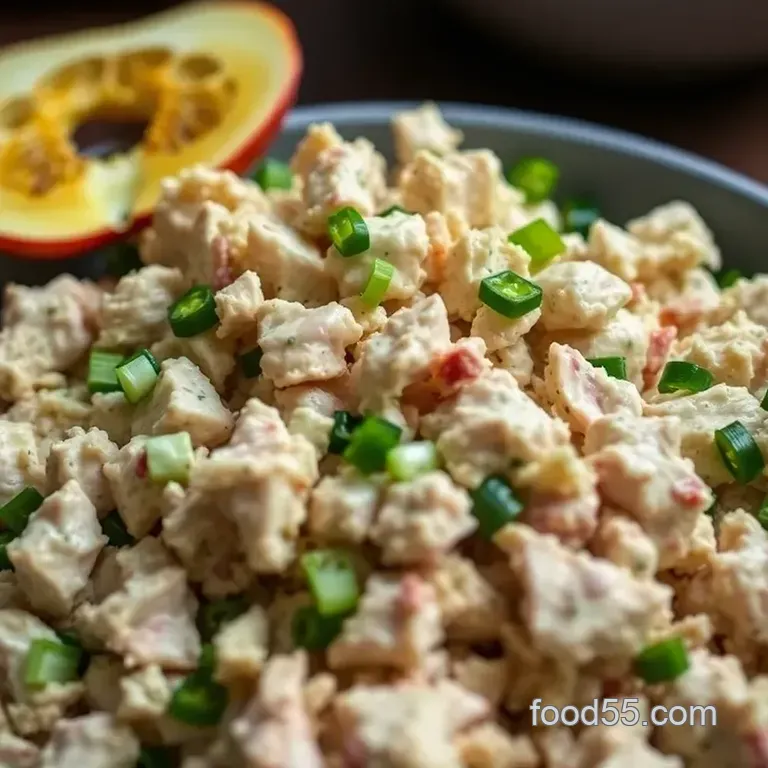 Spicy Chicken Salad with Jalapeño and Artichokes presentation