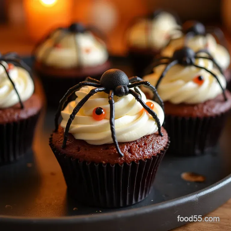 Eightlegged Delight Ghoulishly Good Spiderweb Cupcakes presentation