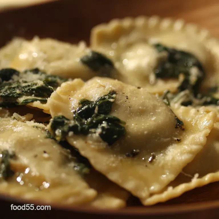 Spinach Ricotta Ravioli with Brown Butter Sage Sauce