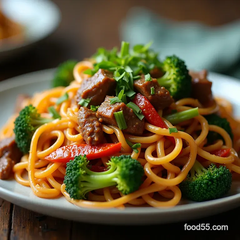 Speedy Shanghai Beef with Broccoli Ribbons LowCarb Takeaway
