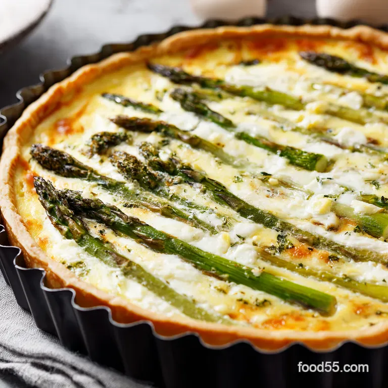 Springs Bounty Creamy Asparagus Gruyere Quiche presentation