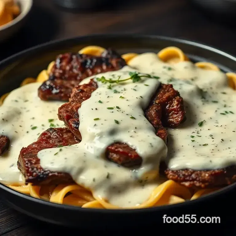 My Go-To Steak and Alfredo Sauce: A Delightfully Creamy Dish!