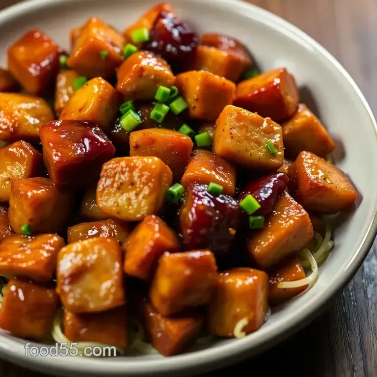 Sticky Bourbon Chicken Sensation presentation