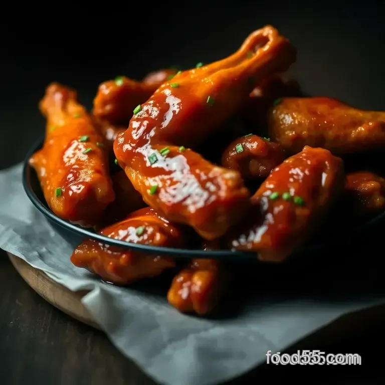 Sticky Gochujang Chicken Wings presentation