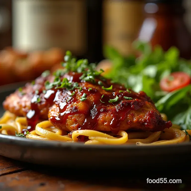 Sticky Honeybalsamic Barbecue Chicken Garden Jewels presentation