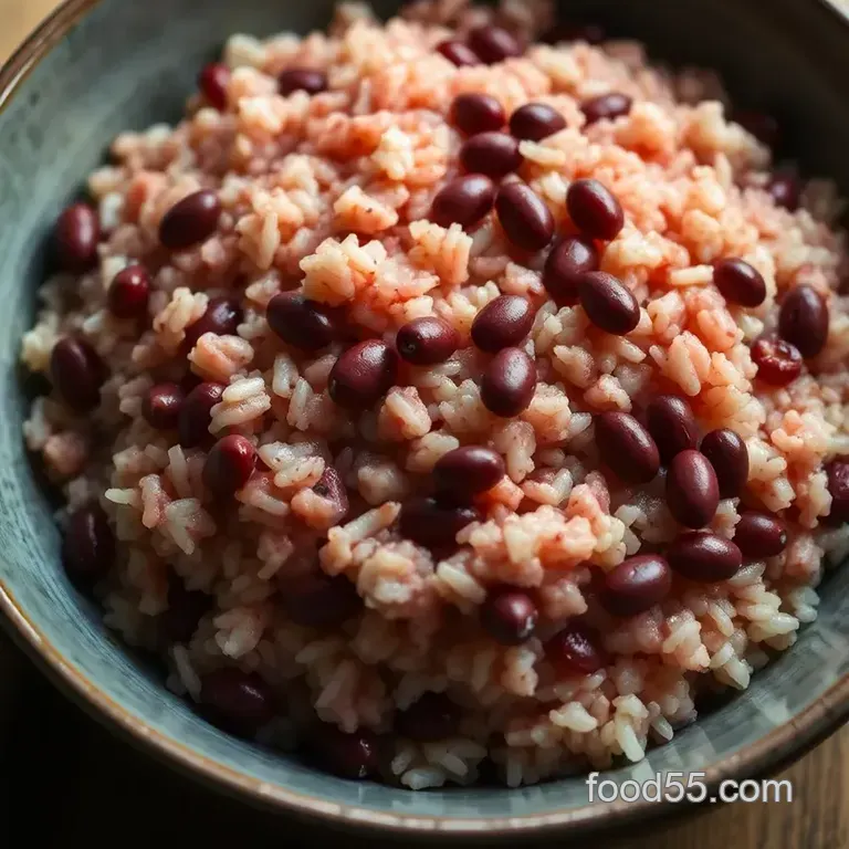 Sticky Sweet Rice with Red Beans (Sekihan) presentation