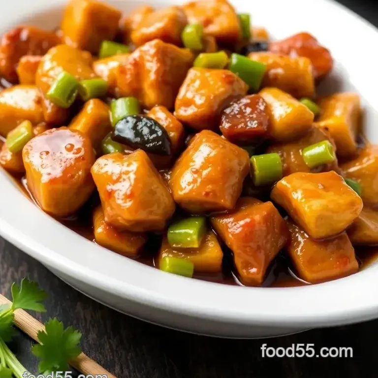 Savory Stir-Fry Chicken with Abalone Sauce: A Taste of Umami presentation