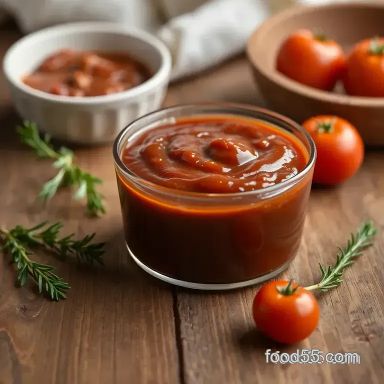 Savory Tomato & Molasses Stove BBQ Sauce presentation