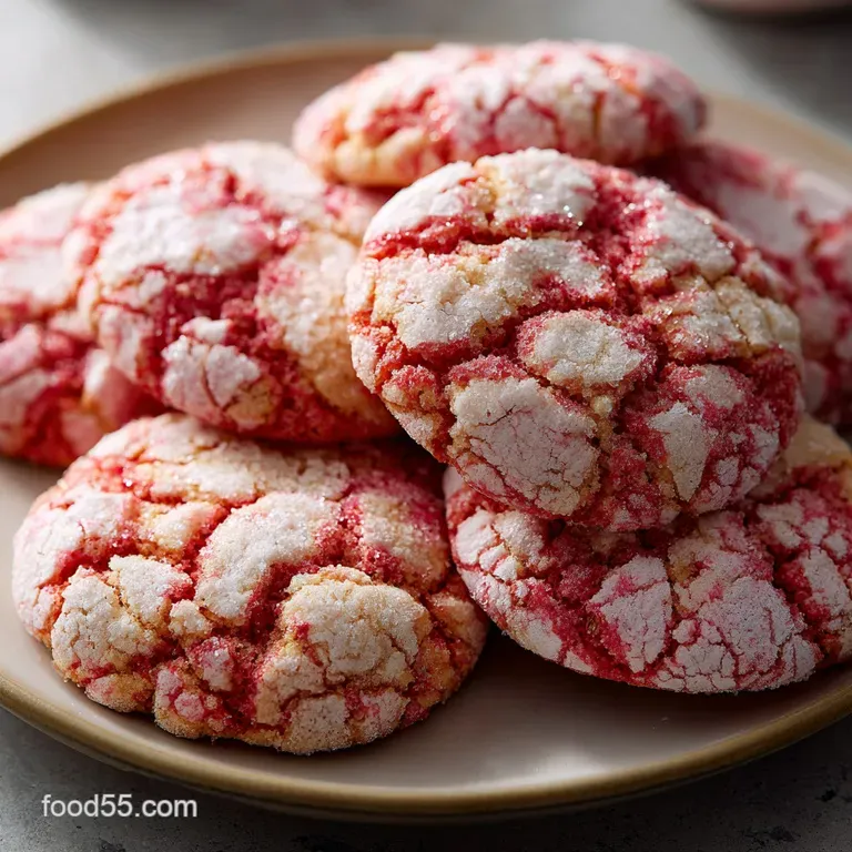 Strawberry Cake Mix Cookies: Seriously Soft Swirl Crinkles presentation