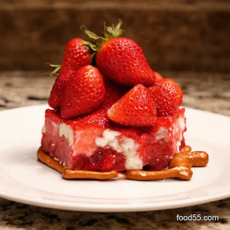 Strawberry Pretzel Salad: Sweet Salty and Spectacular! presentation